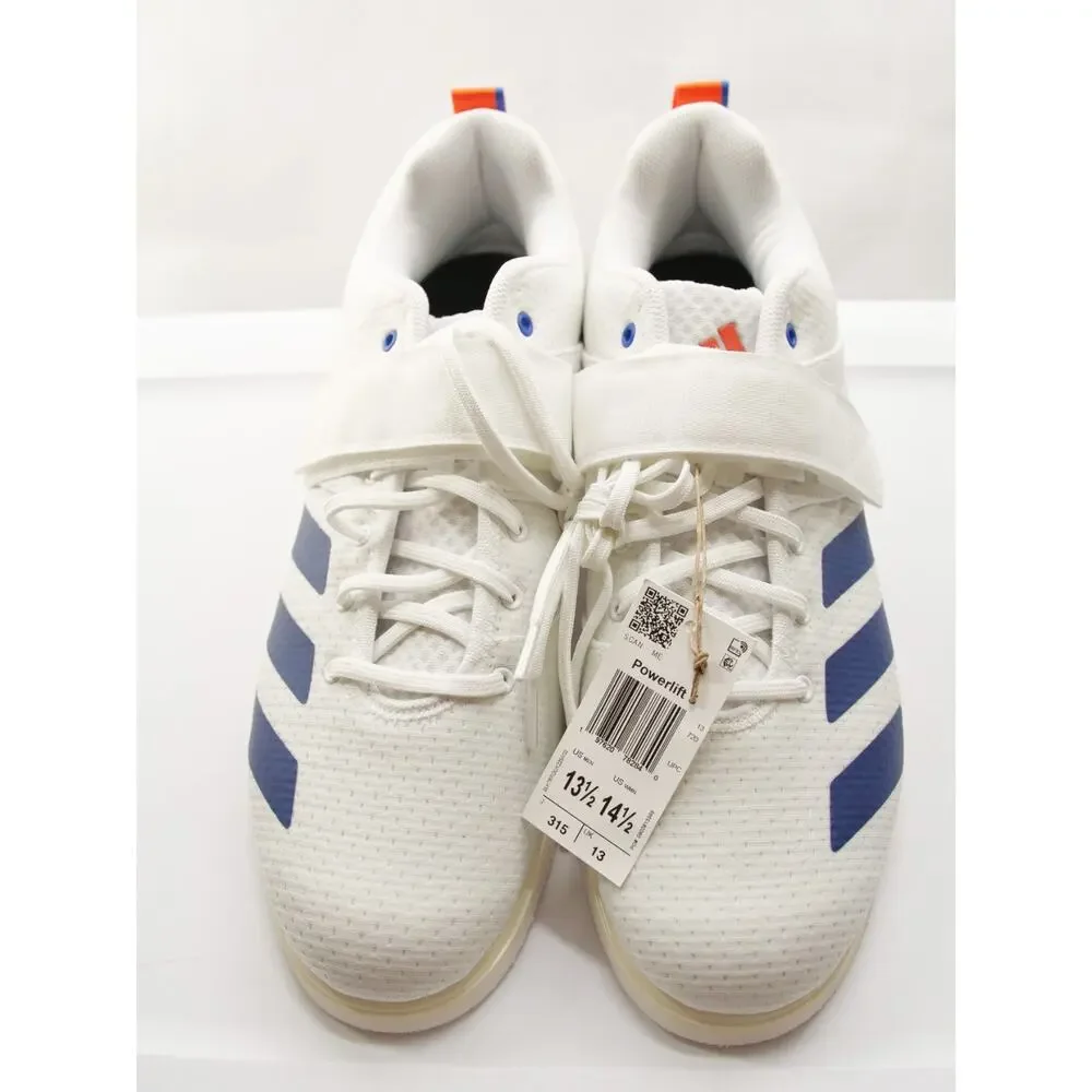 NWT Adidas Powerlift 5 Weightlifting Shoes Mens 13.5 White Blue Lifting JP9878